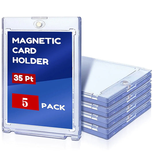 5Pcs 35PT Magnetic Holder Trading Cards Protectors Display Case Hard Plastic Sleeves for Baseball Sports Game MTG Standard Card
