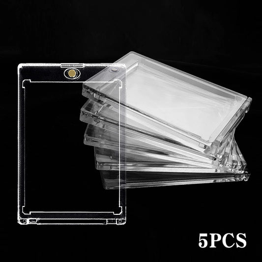 5Pcs 35PT Magnetic Holder Trading Cards Protectors Display Case Hard Plastic Sleeves for Baseball Sports Game MTG Standard Card